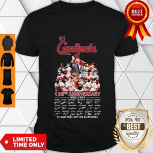 Top The St. Louis Cardinals 138th Anniversary 1882-2020 Signatures Thank You For The Memories Shirt
