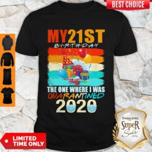 Top My 21st Birthday The One Where I Was Quarantined 2020 Mask Vintage Shirt