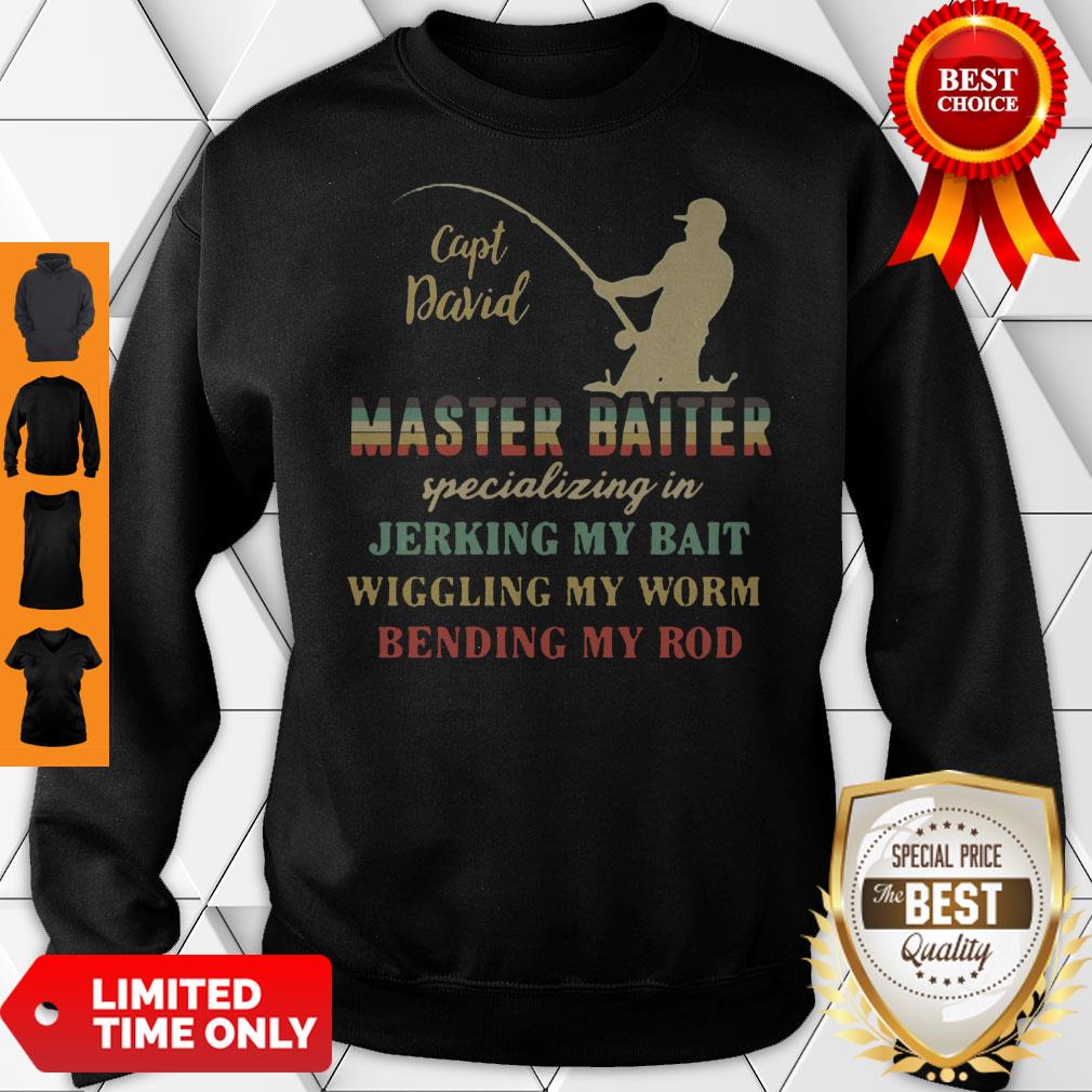 Capt David Master Baiter Specializing In Jerking My Bait Vintage Shirt