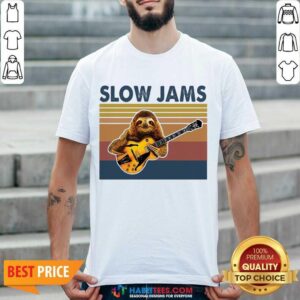 Original Sloth Playing Guitar Slow Jams Vintage Shirt