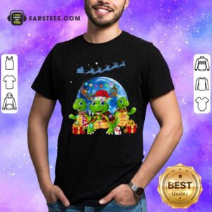 Nice Three Turtle Santa Reindeer Merry Christmas Shirt