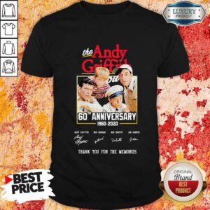 The Andy Griffith Anniversary 1960 2020 Thank You For The Memories Signatures Shirt