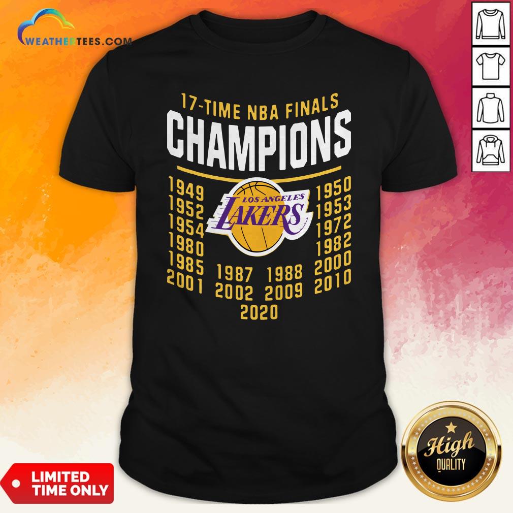 17 Time NBA Finals Champions Los Angeles Lakers Shirt