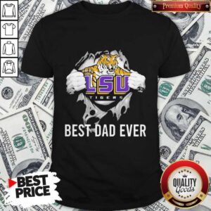 Premium Blood Inside Me LSU Tigers Football Best Dad Ever Shirt