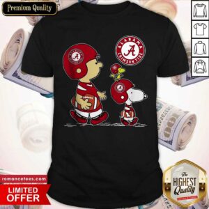 Hot The Peanuts Charlie Brown And Snoopy Woodstock Alabama Crimson Tide Football Shirt