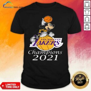 Cute Mickey Mouse Los Angeles Lakers Champions 2021 Shirt
