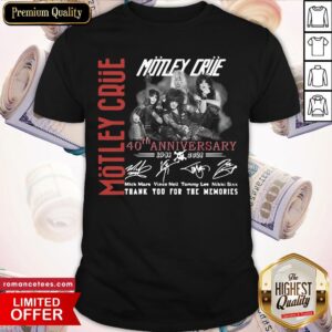 Motley Crue 40th Anniversary 1981 2021 Signatures Shirt