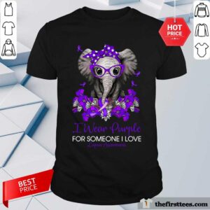 Elephant I Wear Purple For Someone I Love Lupus Awareness Shirt