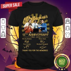The Monkees 55th Anniversary 1965 2020 Signatures Thank You For The Memories Shirt