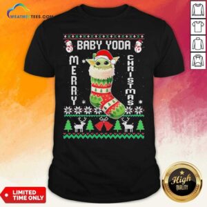 Cute Baby Yoda Hat Santa Ugly Merry Christmas 2020 Shirt