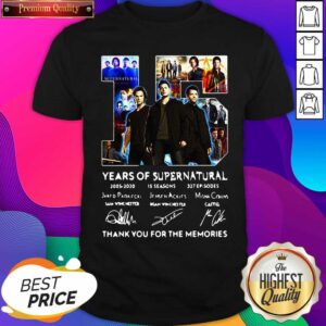 Top 15 Years Of Supernatural Thank You For The Memories Signatures Shirt
