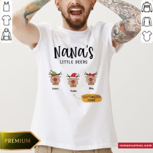 Reindeer Santa Personalized Nana’s Little Deers Customized Name shirt