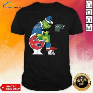 Cool The Grinch Buffalo Bills Shit On Toilet New England Patriots Christmas Shirt