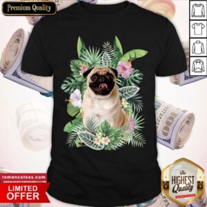 Official Pug White Flower Shirt