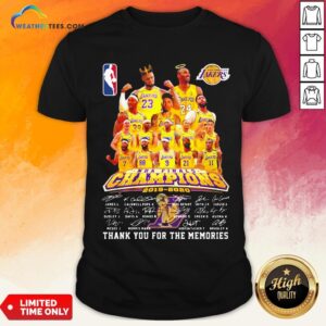If Los Angeles Lakers Nba Finals Champions 2019 2020 Thank You For The Memories Signatures Shirt