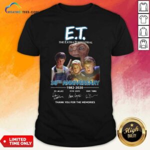 Pretty E.T. The Extra Terrestrial 38th Anniversary 1982 2020 Thank You For The Memories Signatures Shirt