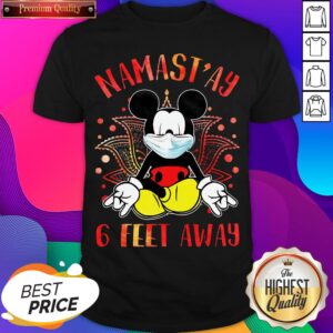 Mickey Mouse Face Mask Yoga Namastay 6 Feet Away Shirt