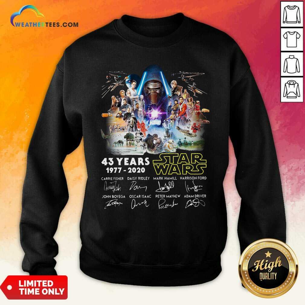 Awesome 43 Years Star Wars 1977 2020 Signatures Shirt