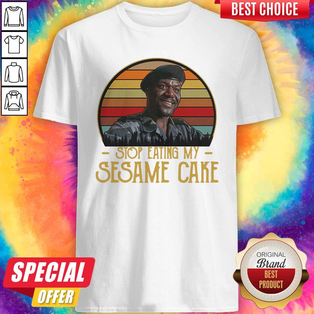 Awesome Stop Eating My Sesame Cake Vintage Retro Shirt