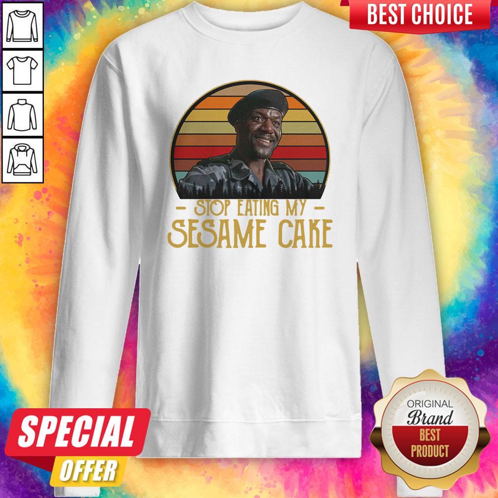 Awesome Stop Eating My Sesame Cake Vintage Retro Shirt