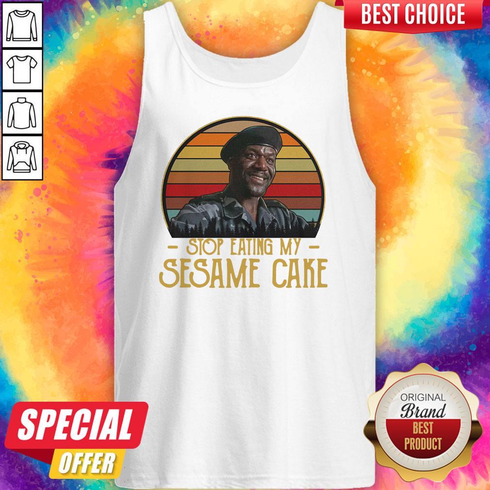 Awesome Stop Eating My Sesame Cake Vintage Retro Shirt