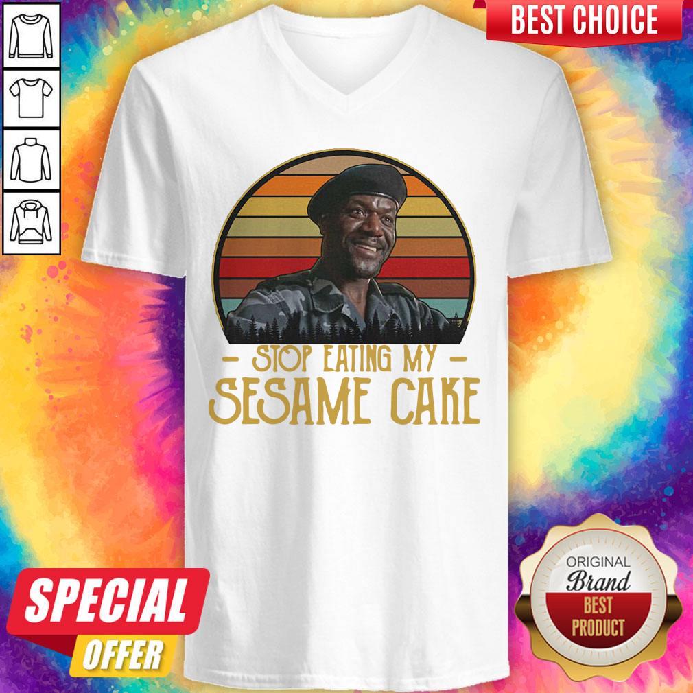 Awesome Stop Eating My Sesame Cake Vintage Retro Shirt