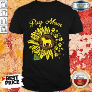 Top Womens Pug Mom Sunflower Shirt