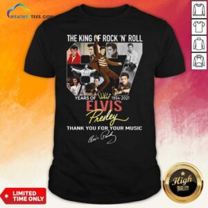 Cool The King Of Rock N Roll 67 Years Of Elvis Thank You For Your Music Signatures Shirt