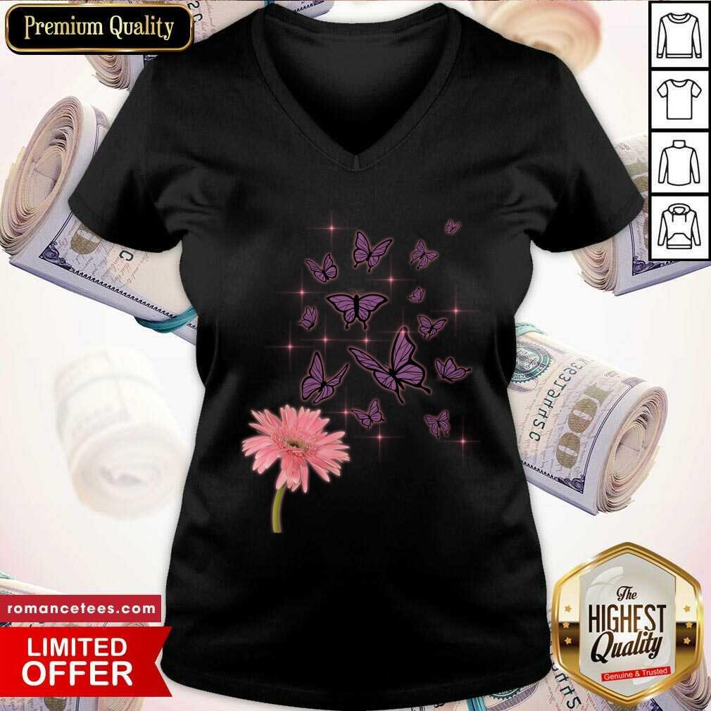 Cute Flower And Butterfly Shirt