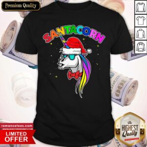 Nice Santacorn Unicorn Santa Hat Christmas Shirt