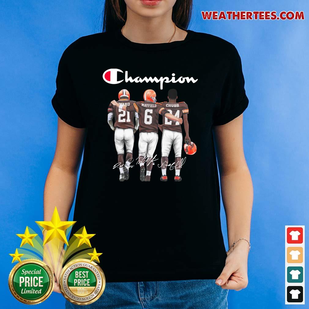 Funny Cleveland Browns Ward Mayfield And Chubb Champion Shirt