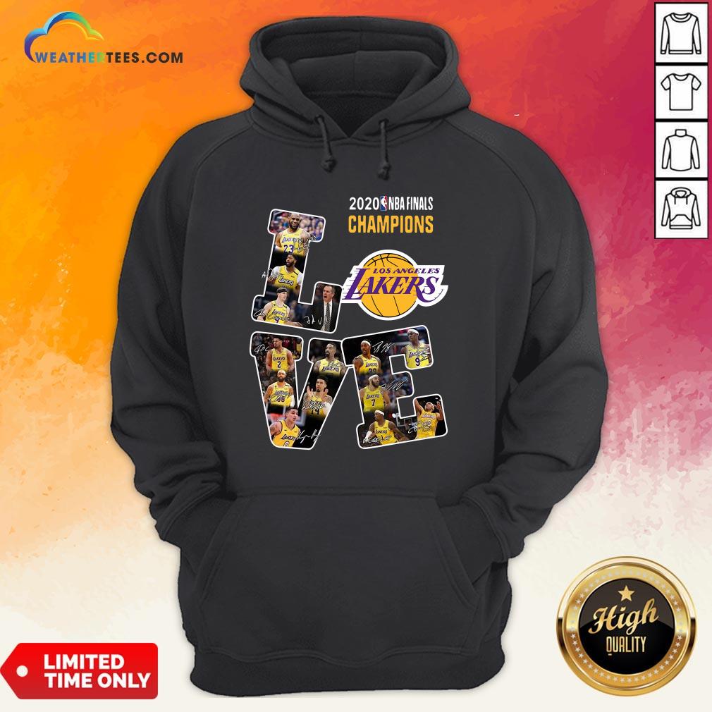 Funny Love Los Angeles Lakers 2020 Nba Finals Champions Signatures Shirt
