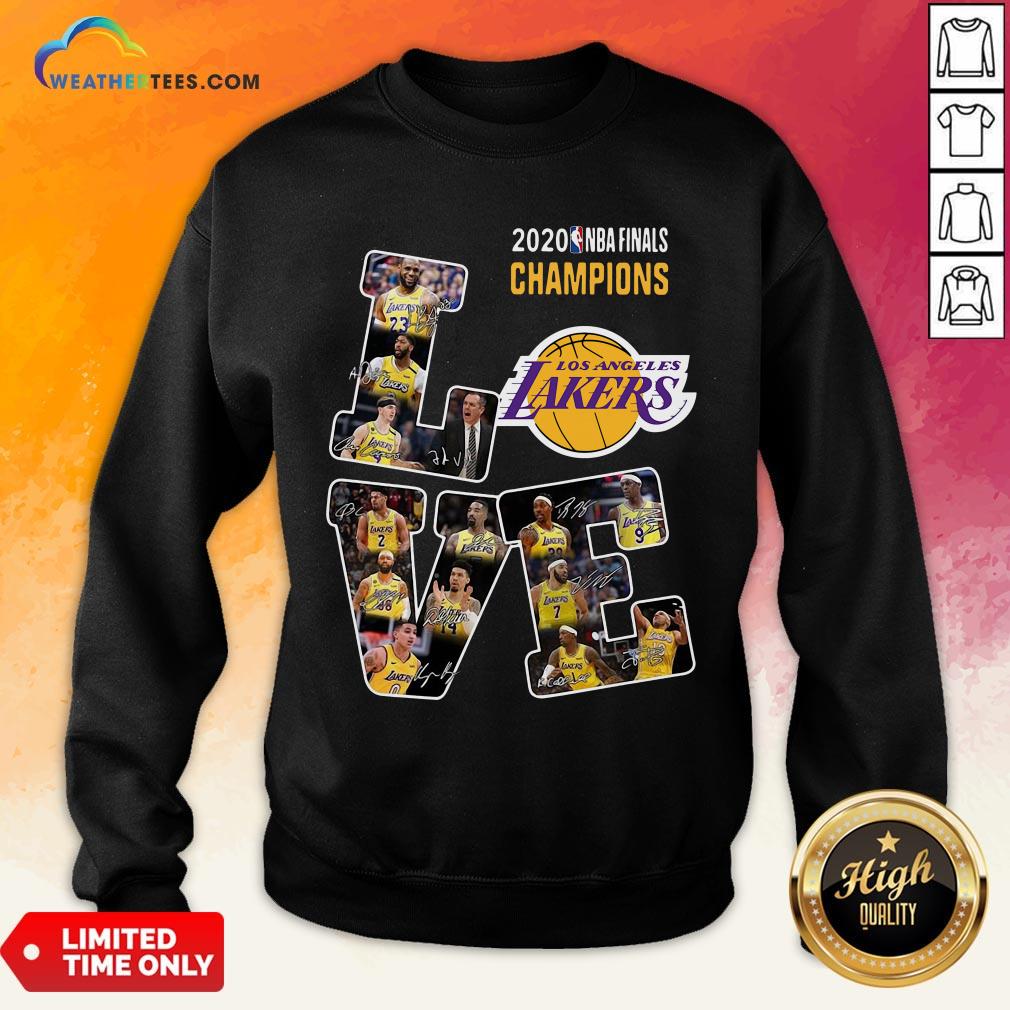 Funny Love Los Angeles Lakers 2020 Nba Finals Champions Signatures Shirt