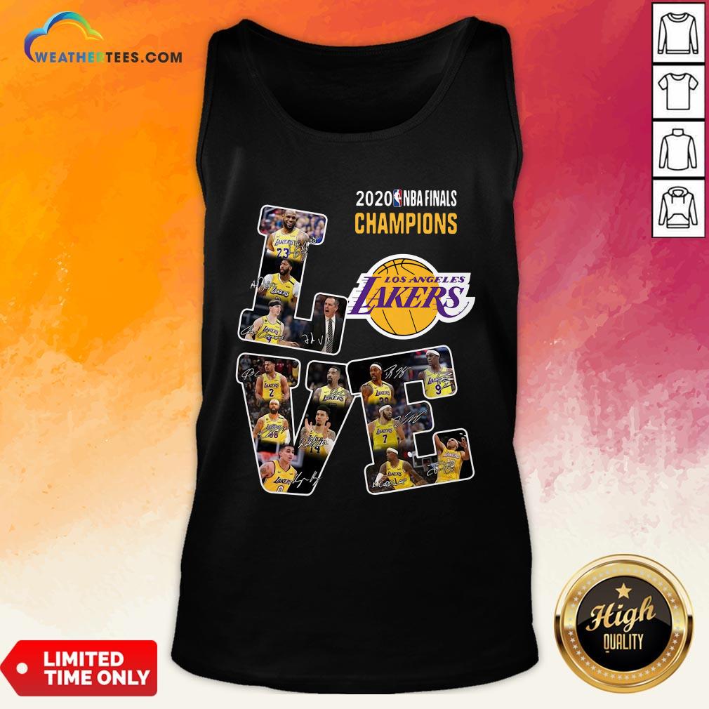 Funny Love Los Angeles Lakers 2020 Nba Finals Champions Signatures Shirt