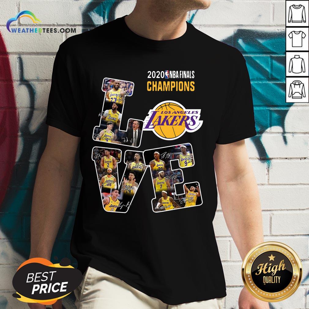 Funny Love Los Angeles Lakers 2020 Nba Finals Champions Signatures Shirt