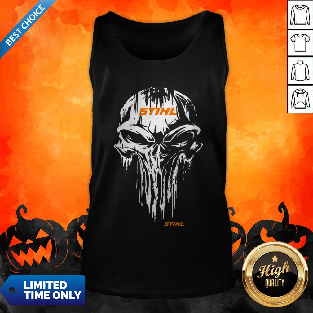 Funny Skull Stihl Logo Halloween Shirt