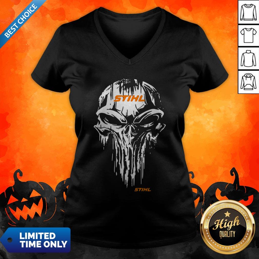 Funny Skull Stihl Logo Halloween Shirt