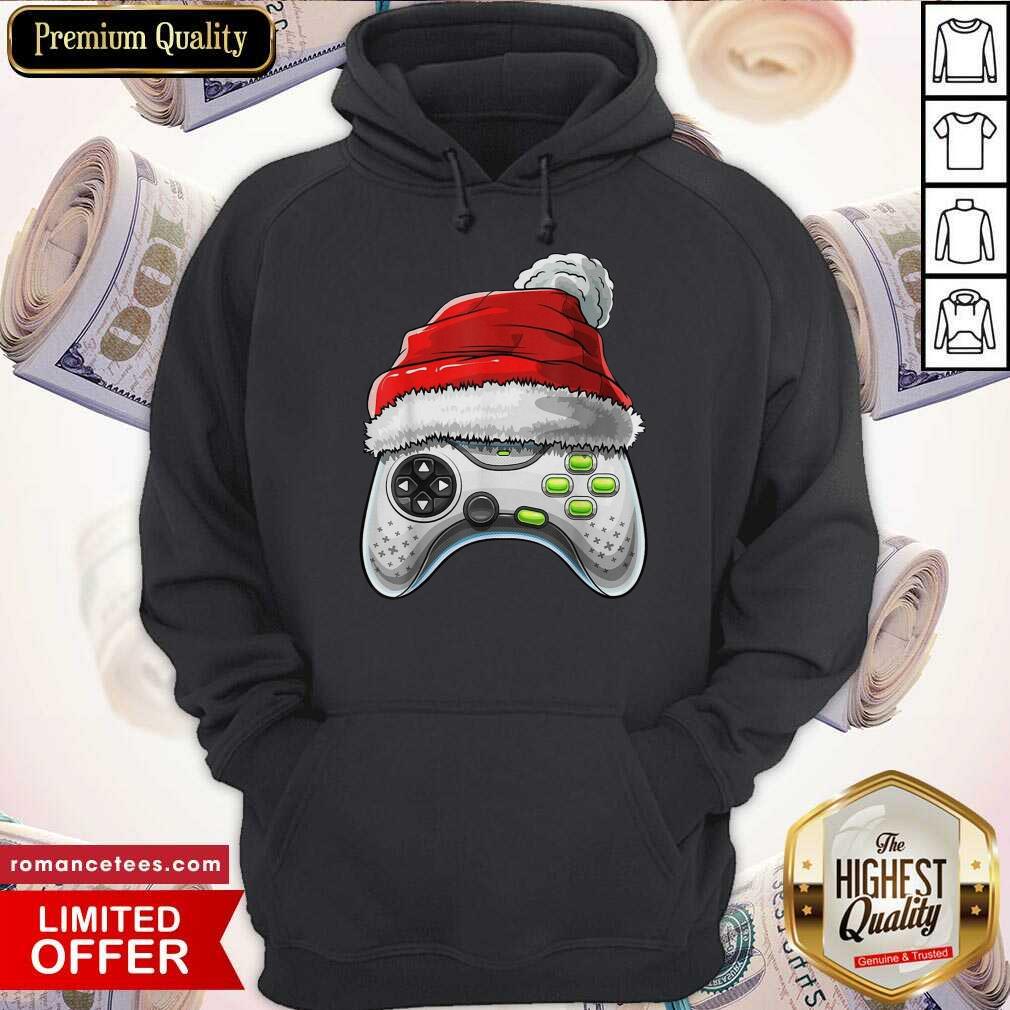 Good Video Game Controller Santa Hat Christmas Shirt