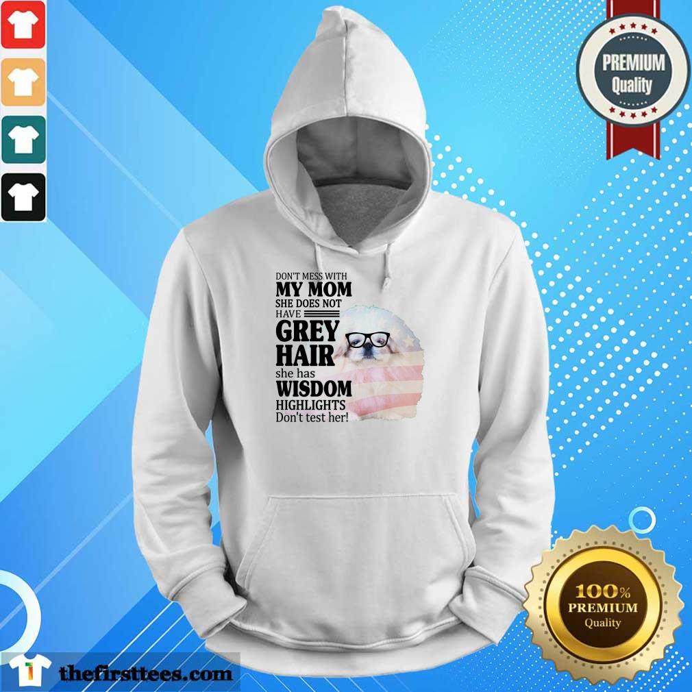 Happy Pekingese She Does Not Have Grey Hair American Flag Shirt