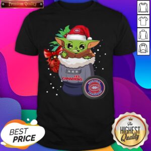 Official Montreal Canadiens Christmas Baby Yoda Star Wars Funny Happy NHL T-Shirt