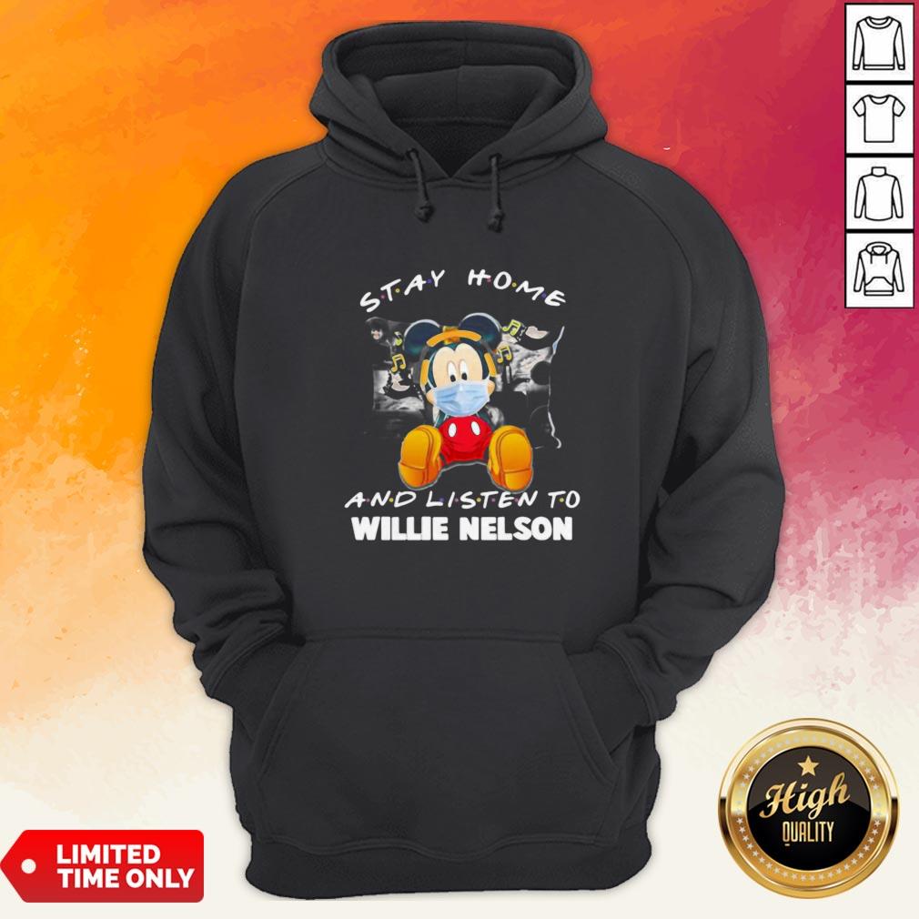 Mickey Mouse Mask Stay Home And Listen Willie Nelson Shirt