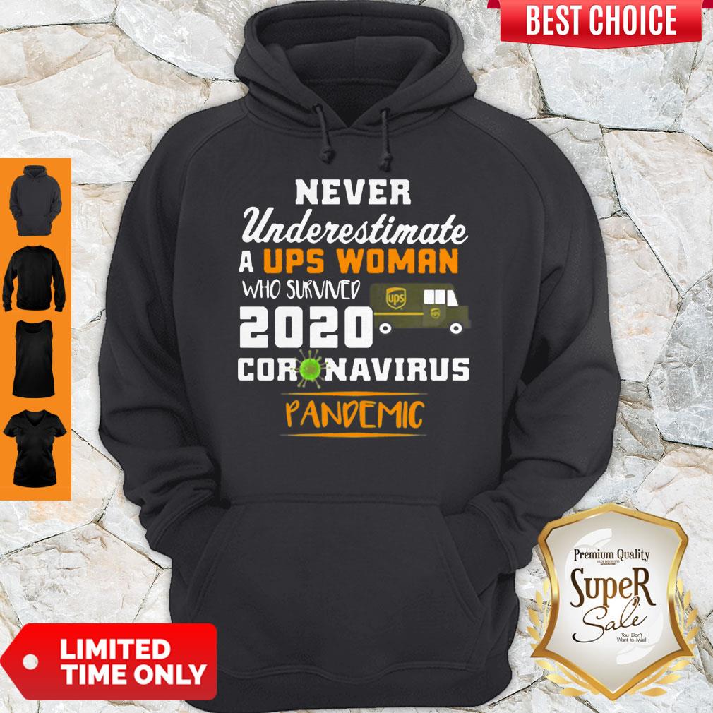 Never Underestimate A UPS Woman Who Survived 2020 Coronavirus Shirt