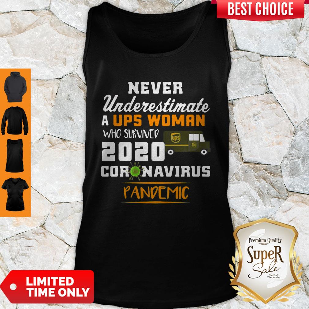 Never Underestimate A UPS Woman Who Survived 2020 Coronavirus Shirt