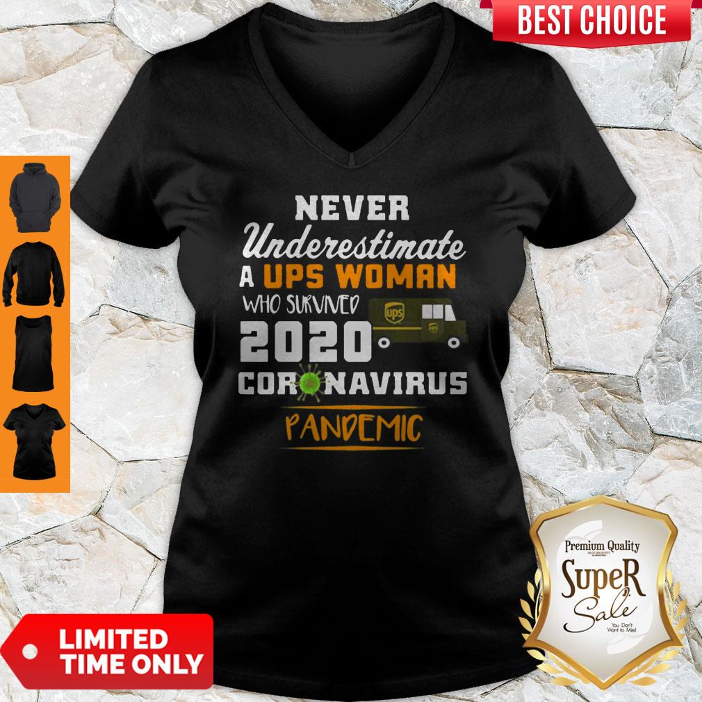 Never Underestimate A UPS Woman Who Survived 2020 Coronavirus Shirt