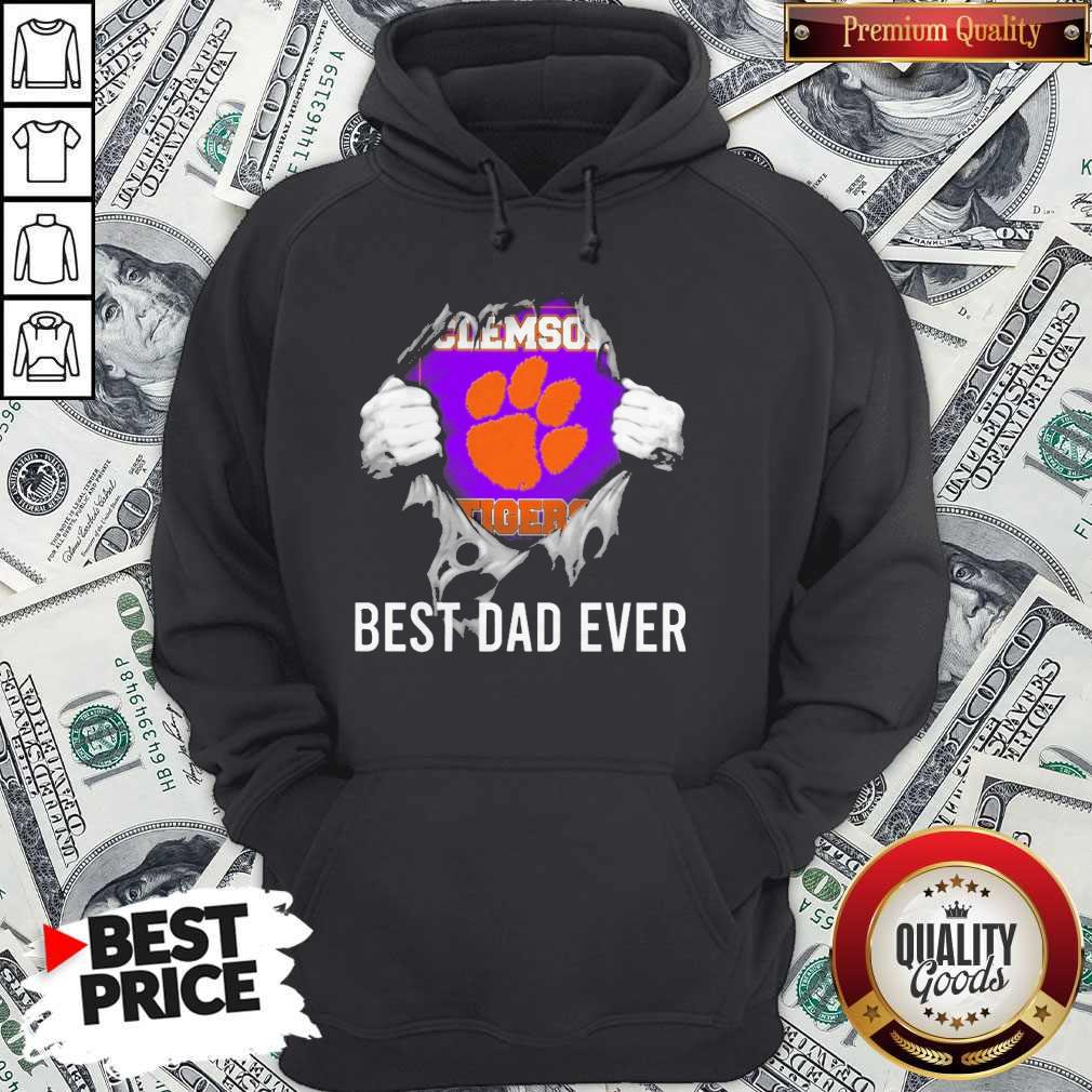 Nice Blood Inside Me Clemson Tigers Football Best Dad Ever Shirt