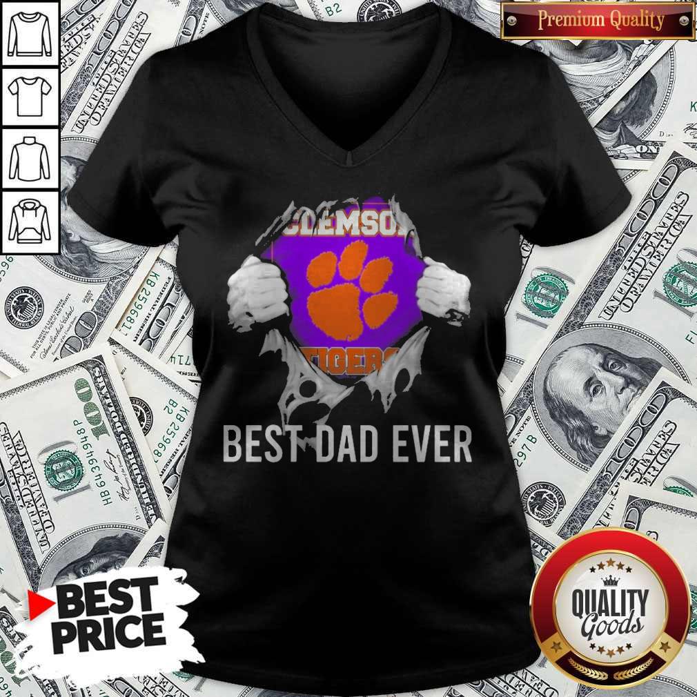 Nice Blood Inside Me Clemson Tigers Football Best Dad Ever Shirt