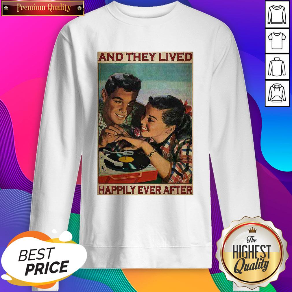 Nice Couple Record Player And They Lived Happily Ever After Music Shirt