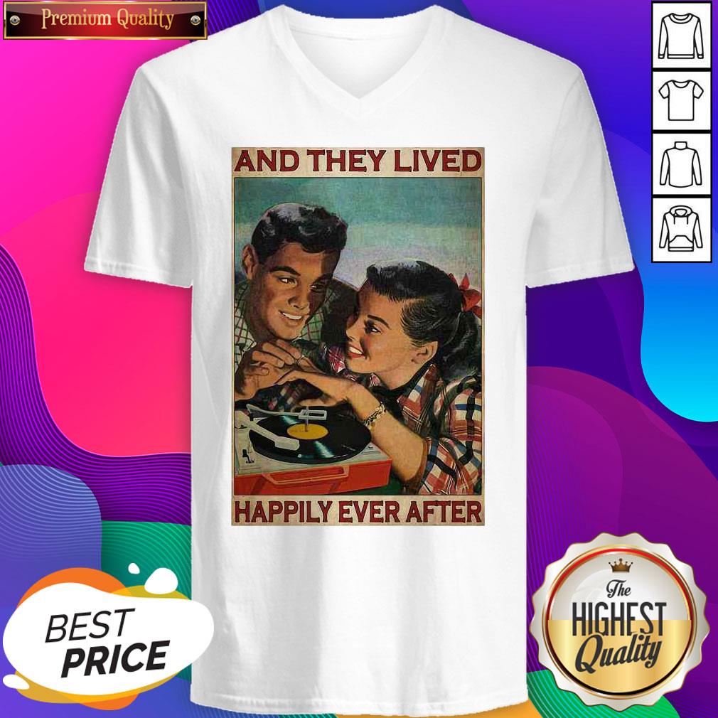 Nice Couple Record Player And They Lived Happily Ever After Music Shirt