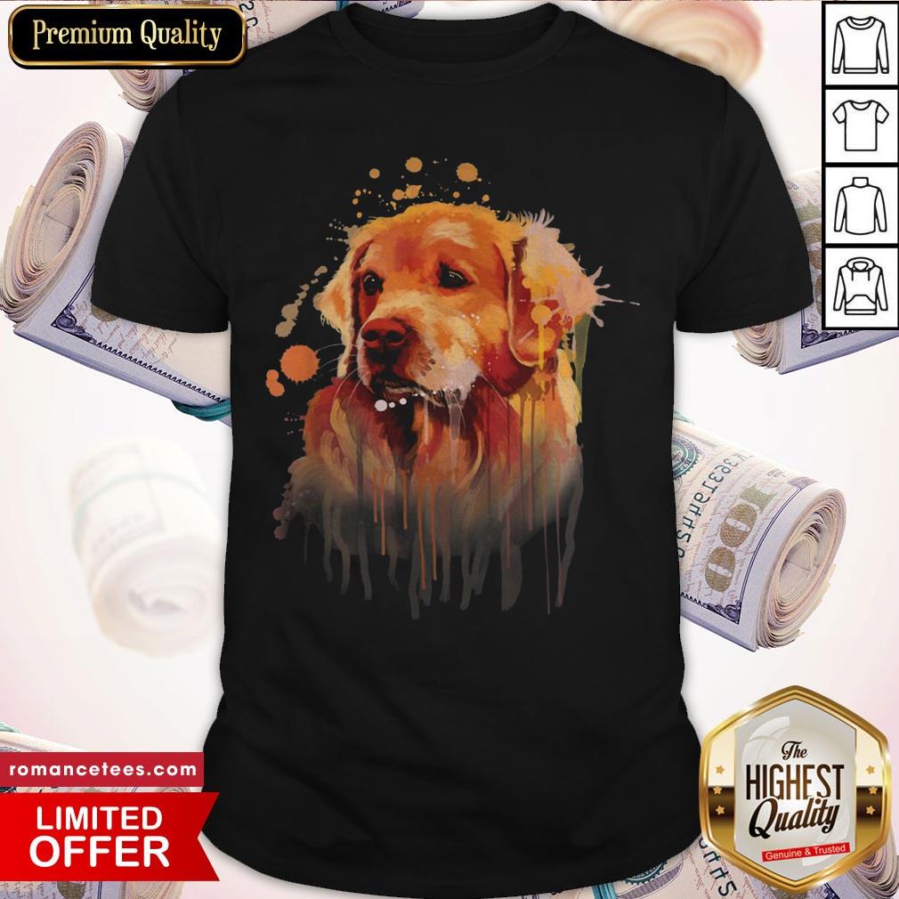 Nice Golden Retriever Painting Dog Art Print Shirt