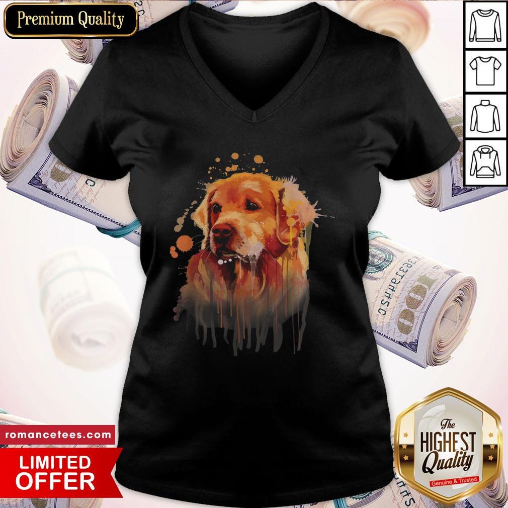 Nice Golden Retriever Painting Dog Art Print Shirt